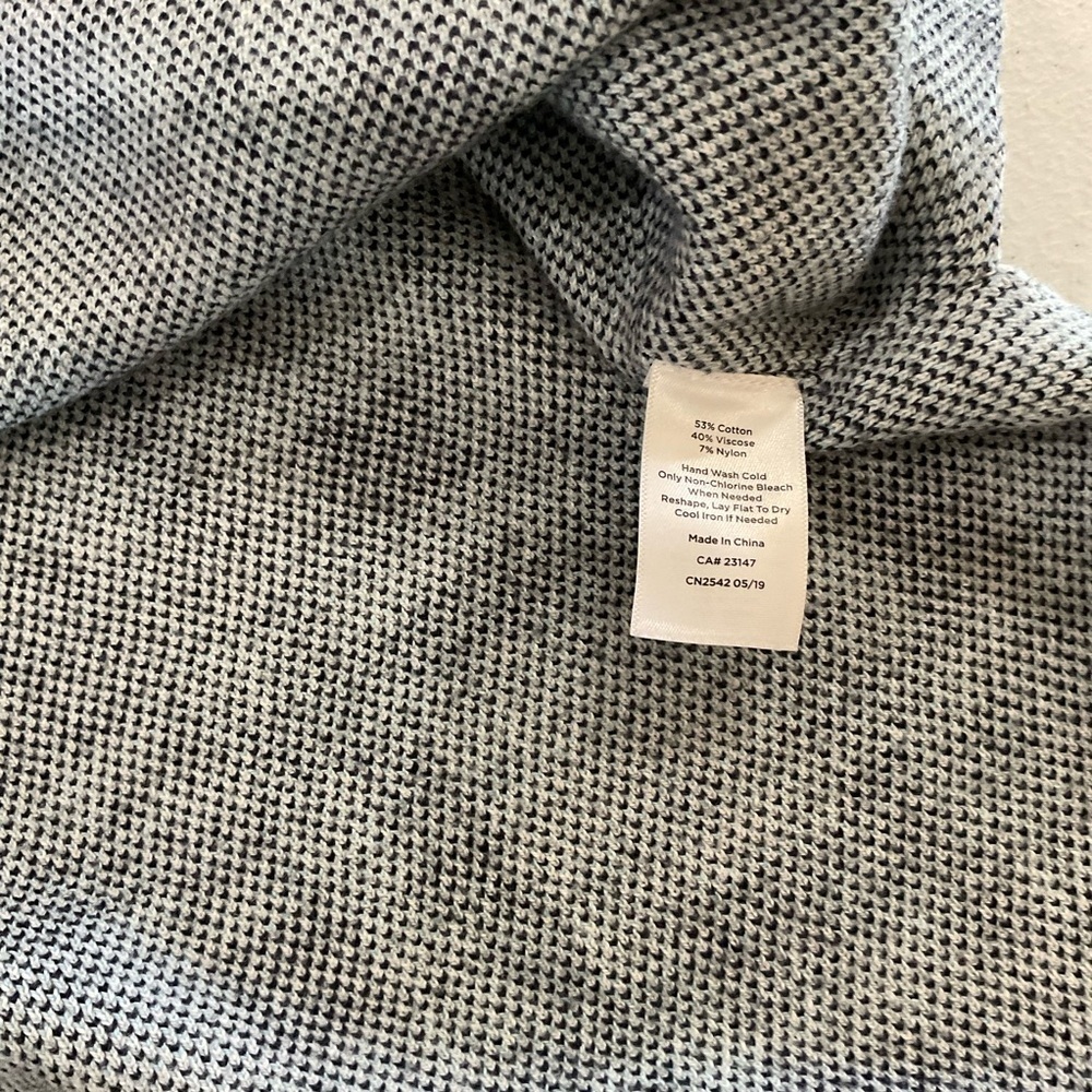 Talbots Sabrina Knit Sweater Poncho Grey, Blue & White Stripes Women’s XS/S - Picture 5 of 10